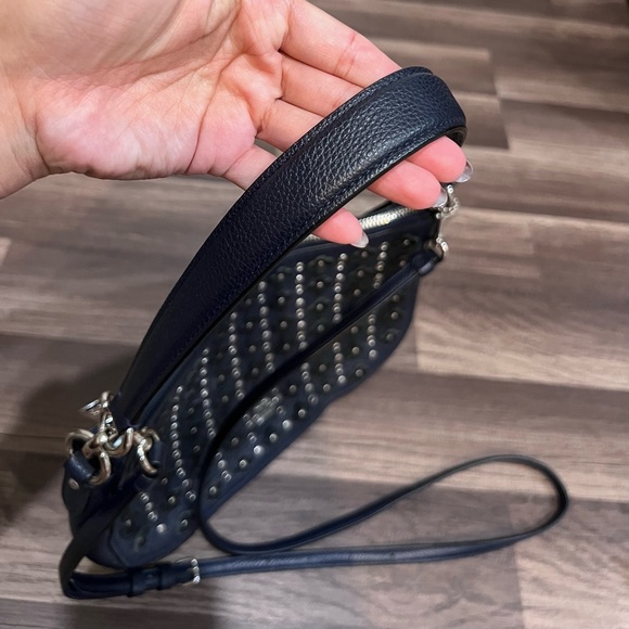 Coach Chelsea Navy With Floral Rivets Studded Women's Crossbody Bag - Picture 7 of 15